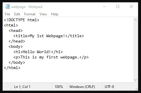 Webpage Basics for Beginners (Part 1): How to Create the Simplest ...